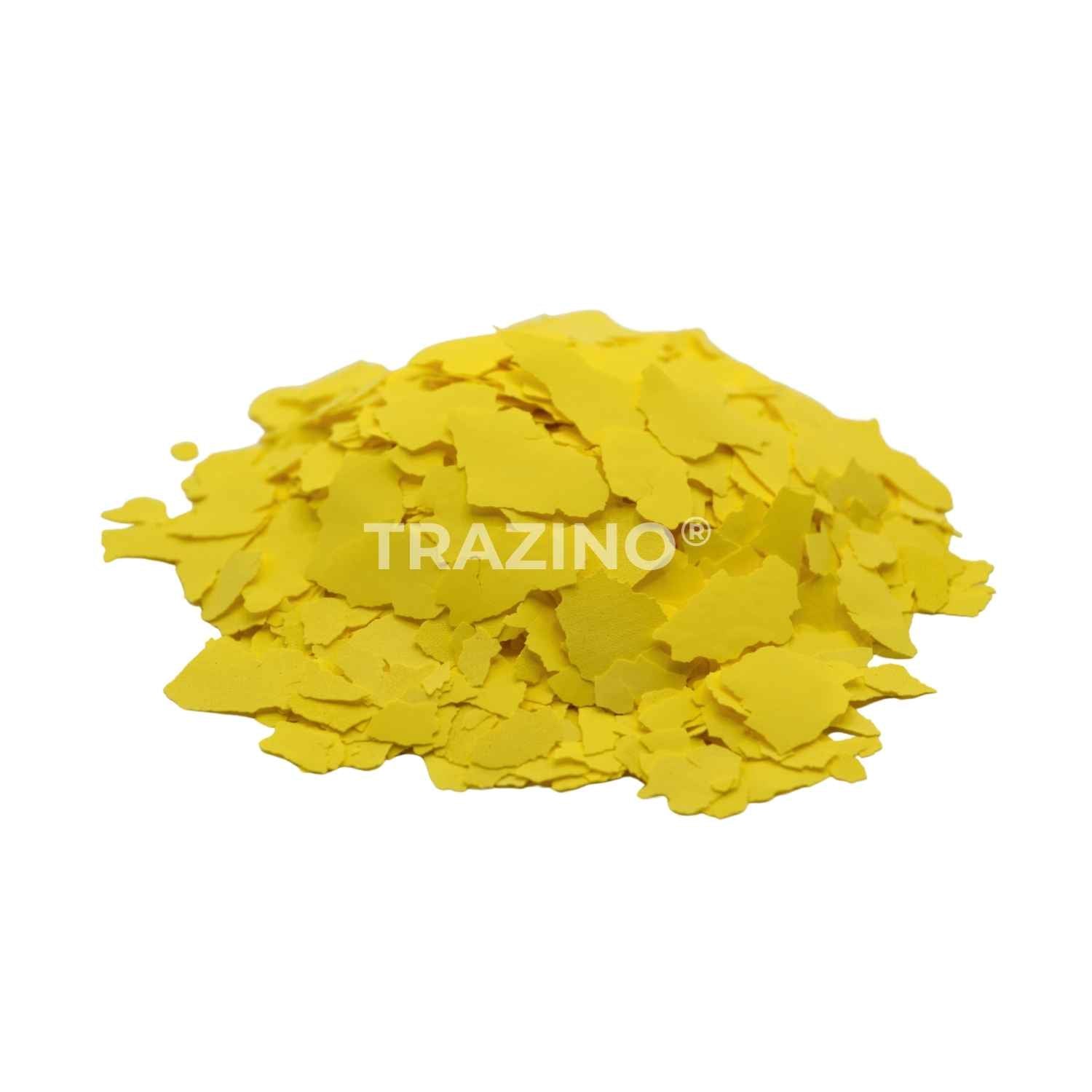 Trazino® Farbchips in Schwefelgelb zum Einstreuen für Beschichtungen Trazino® Farbchips in Schwefelgelb zum Einstreuen für Beschichtungen